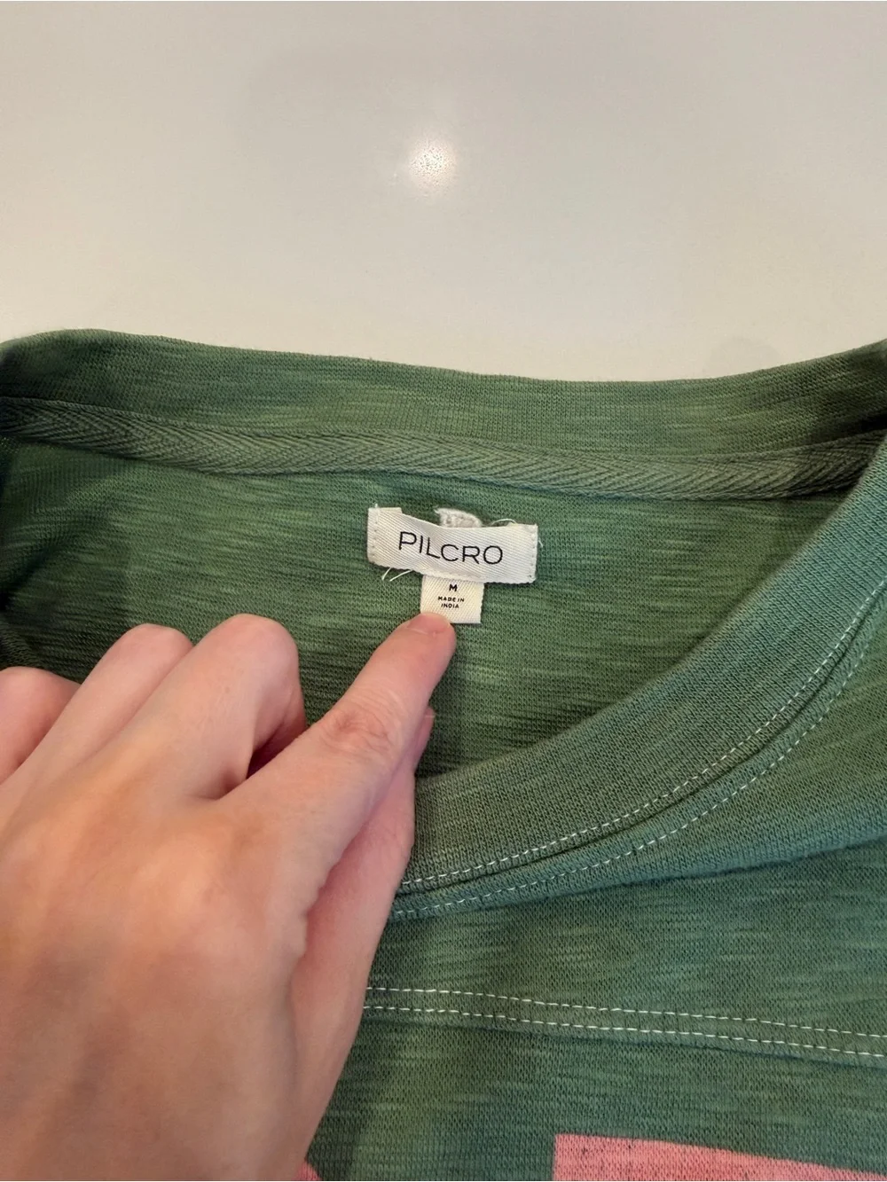 Pilcro 3/4 Sleeve Varsity Tee - Green - Picture 2 of 2